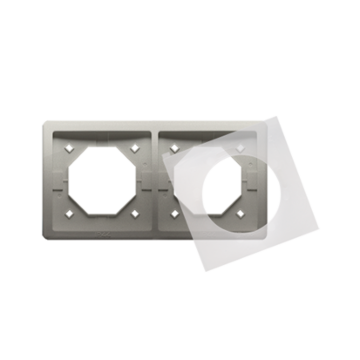 Ramka 2-krotna IP44 satynowy, metalizowany IP44 Basic Standard Kontakt Simon BMR2B/29