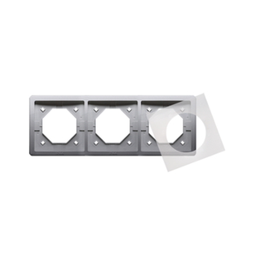 Ramka 3-krotna IP44 inox, metalizowany IP44 Basic Standard Kontakt Simon BMR3B/21