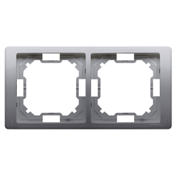 Ramka 2-krotna inox, metalizowany Basic Neos Kontakt-Simon BMRC2/21