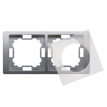 Ramka 2-krotna IP44 inox, metalizowany IP44 Basic Neos Kontakt Simon BMRC2B/21