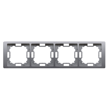 Ramka 4-krotna inox, metalizowany Basic Neos Kontakt-Simon BMRC4/21
