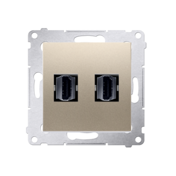 Gniazdo HDMI podwójne złoty mat, metalizowany Simon54 Kontakt-Simon DGHDMI2.01/44