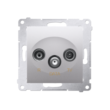 Gniazdo antenowe RTV-DATA srebrny mat, metalizowany Simon54 Kontakt-Simon DAD.01/43