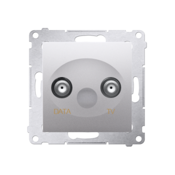 Gniazdo antenowe TV-DATA srebrny mat, metalizowany Simon54 Kontakt-Simon DAD1.01/43