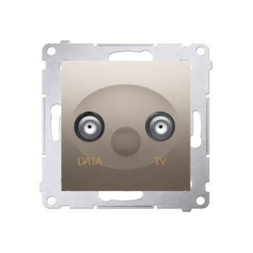 Gniazdo antenowe TV-DATA złoty mat, metalizowany Simon54 Kontakt-Simon DAD1.01/44