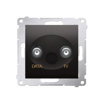 Gniazdo antenowe TV-DATA antracyt, metalizowany Simon54 Kontakt-Simon DAD1.01/48