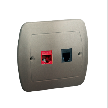 Gniazdo komputerowe RJ45 kat. 5e + telefoniczne RJ11 satynowy Simon Akord Kontakt-Simon AF5T/29