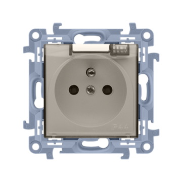 Gniazdo elektryczne pojedyncze z klapką kremowy IP44 Simon10 Kontakt-Simon CGZ1BCZ.01/41A