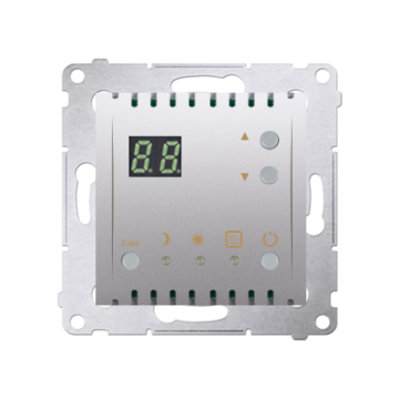 Regulator temperatury z wyświetlaczem i czujnikiem srebrny mat Simon54 Kontakt-Simon DTRNW.01/43