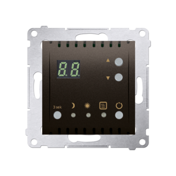 Regulator temperatury z wyświetlaczem i czujnikiem brąz mat Simon54 Kontakt-Simon DTRNW.01/46
