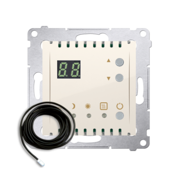 Regulator temperatury z wyświetlaczem i czujnikiem kremowy Simon54 Kontakt-Simon DTRNSZ.01/41