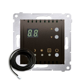 Regulator temperatury z wyświetlaczem i czujnikiem brąz mat Simon54 Kontakt-Simon DTRNSZ.01/46