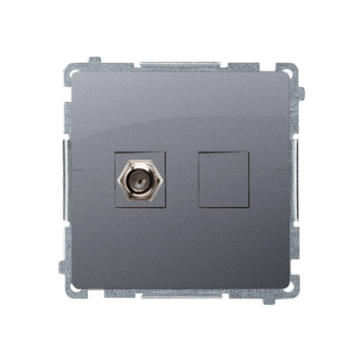 Gniazdo antenowe typu F pojedyncze inox, metalizowany Basic Kontakt-Simon BMAF1.01/21 Gniazdo antenowe typu F pojedyncze inox, metalizowany Basic Kontakt-Simon BMAF1.01/21