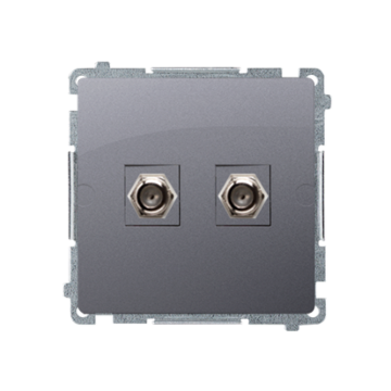Gniazdo antenowe typu F podwójne inox, metalizowany Basic Kontakt-Simon BMAF2.01/21