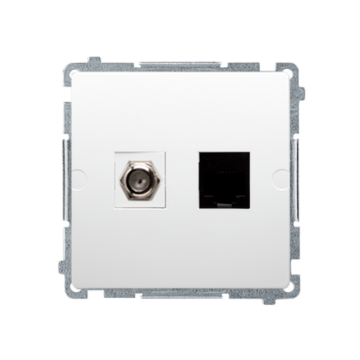 Gniazdo antenowe typ F + RJ45 kat. 6 biały Basic Kontakt-Simon BMAFRJ45.01/11 Gniazdo antenowe typ F + RJ45 kat. 6 biały Basic Kontakt-Simon BMAFRJ45.01/11
