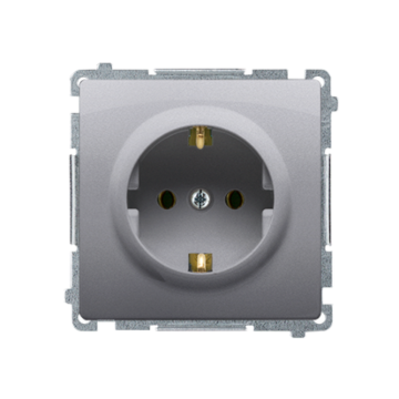 Gniazdo elektryczne pojedyncze SCHUKO inox, metalizowany Basic Kontakt-Simon BMGSZ1Z.01/21