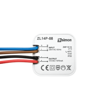 Zasilacz LED dopuszkowy 14V DC 8W Simon54 Kontakt-Simon ZL14P-08
