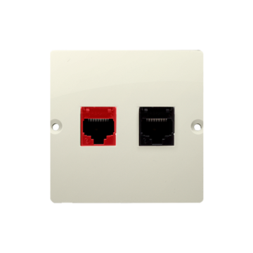 Gniazdo komputerowe RJ45 kat. 5e + telefoniczne RJ12 beżowy Basic Kontakt-Simon BM5T.02/12 Gniazdo komputerowe RJ45 kat. 5e + telefoniczne RJ12 beżowy Basic Kontakt-Simon BM5T.02/12
