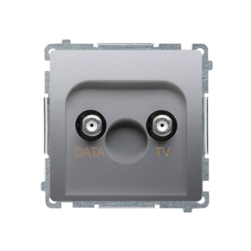 Gniazdo antenowe TV-DATA srebrny mat, metalizowany Basic Kontakt-Simon BMAD1.01/43