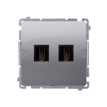 Gniazdo HDMI podwójne srebrny mat, metalizowany Basic Kontakt-Simon BMGHDMI2.01/43 Gniazdo HDMI podwójne srebrny mat, metalizowany Basic Kontakt-Simon BMGHDMI2.01/43