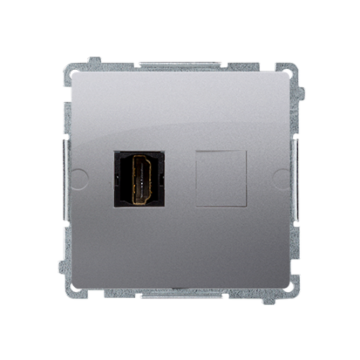 Gniazdo HDMI pojedyncze srebrny mat, metalizowany Basic Kontakt-Simon BMGHDMI.01/43 Gniazdo HDMI pojedyncze srebrny mat, metalizowany Basic Kontakt-Simon BMGHDMI.01/43