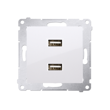 Ładowarka USB podwójna biały Simon54 Kontakt-Simon DC2USB.01/11