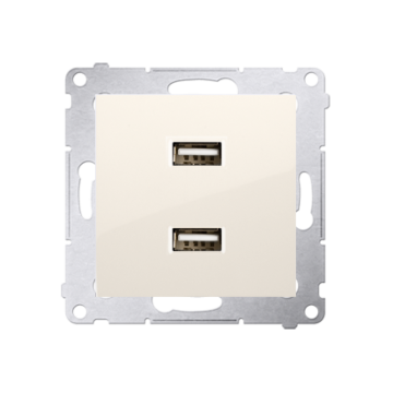 Ładowarka USB podwójna kremowy Simon54 Kontakt-Simon DC2USB.01/41