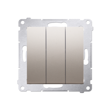 Przycisk potrójny zwierny złoty mat, metalizowany Simon54 Kontakt-Simon DP31.01/44