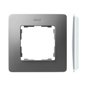 Ramka 1-krotna aluminium Simon82 Detail Kontakt-Simon 8200610-093