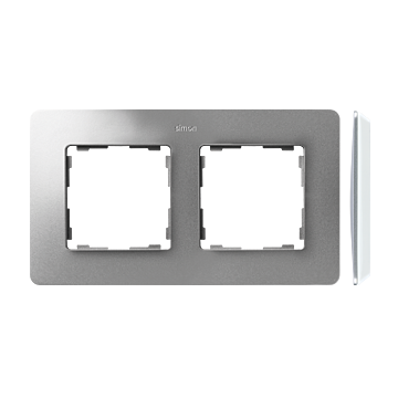 Ramka 2-krotna aluminium Simon82 Detail Kontakt-Simon 8200620-093