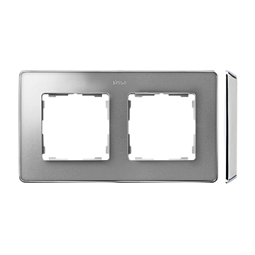 Ramka 2-krotna aluminium zimne Simon82 Detail Kontakt-Simon 8201620-093