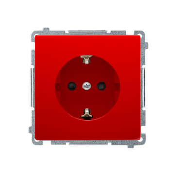 Gniazdo elektryczne pojedyncze SCHUKO czerwony Basic Kontakt-Simon BMGSZ1Z.01/22