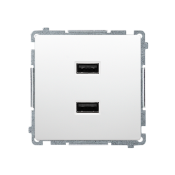 Ładowarka USB podwójna biały Basic Kontakt-Simon BMC2USB.01/11