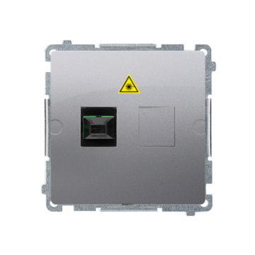 Gniazdo światłowodowe/optyczne pojedyncze inox, metalizowany Basic Kontakt-Simon BMGS1.01/21