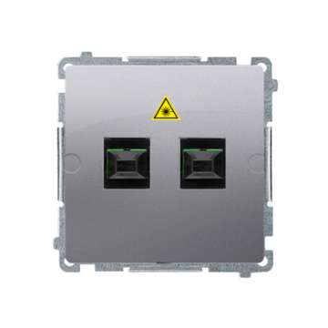 Gniazdo światłowodowe/optyczne podwójne inox, metalizowany Basic Kontakt-Simon BMGS2.01/21