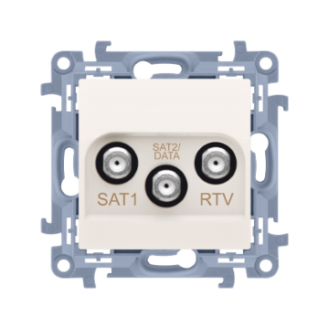 Gniazdo antenowe SAT-SAT-RTV podwójne kremowy Simon10 Kontakt-Simon CASK2F.01/41 Gniazdo antenowe SAT-SAT-RTV podwójne kremowy Simon10 Kontakt-Simon CASK2F.01/41