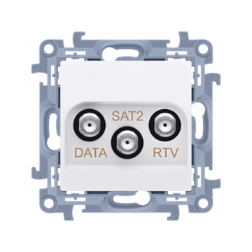 Gniazdo antenowe RTV-DATA-SAT biały Simon10 Kontakt-Simon CADSATF.01/11