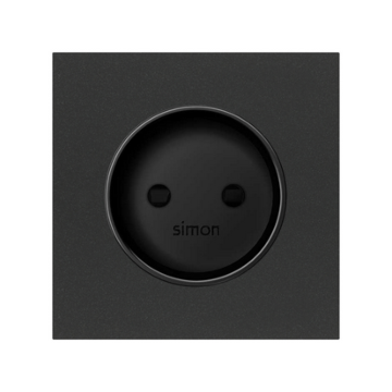 Pokrywa do gniazda bez uziemienia czarny mat Simon100 Kontakt-Simon 10000040-238