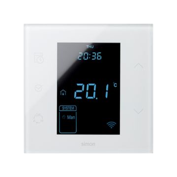 Termostat iO z czujnikiem wewnętrznym biały Simon100 Kontakt-Simon 10000810-130