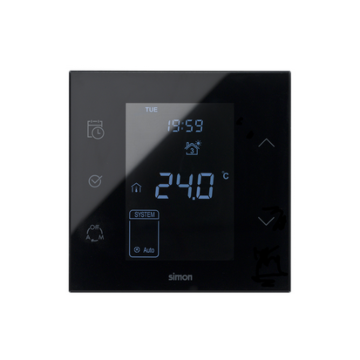 Termostat iO z czujnikiem wewnętrznym czarny Simon100 Kontakt-Simon 10000810-138