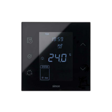 Termostat iO z czujnikiem zewnętrznym czarny Simon100 Kontakt-Simon 10000811-138