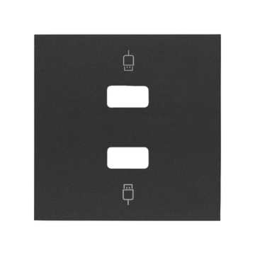 Pokrywa do gniazda USB podwójnego czarny mat Simon100 Kontakt-Simon 10001090-238