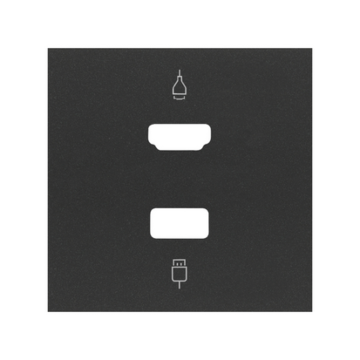 Pokrywa do gniazda HDMI+ USB czarny mat Simon100 Kontakt-Simon 10001095-238