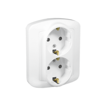 Gniazdo elektryczne podwójne SCHUKO biały Simon Akord Kontakt-Simon AGSZ2Z/11
