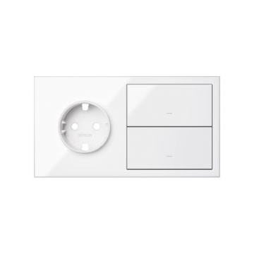 Panel 2-krotny gniazdo + 2 klawisze biały Simon100 Kontakt-Simon 10020204-130