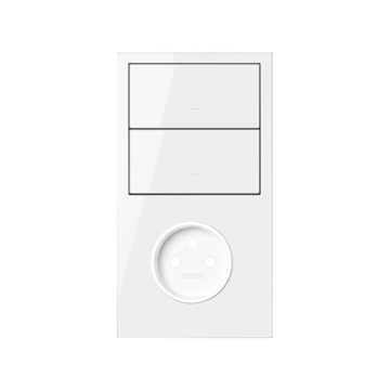 Panel 2-krotny 1 gniazdo + 2 klawisze biały Simon100 Kontakt-Simon 10020222-130 Panel 2-krotny 1 gniazdo + 2 klawisze biały Simon100 Kontakt-Simon 10020222-130