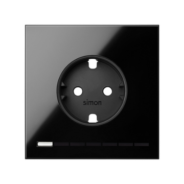 Panel 1-krotny iO gniazdo SCHUKO czarny Simon100 Kontakt-Simon 10021108-138