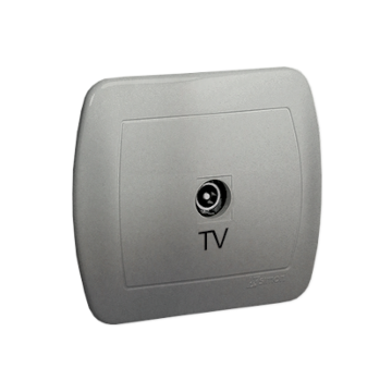 Gniazdo antenowe TV pojedyncze końcowe aluminiowy, metalizowany Simon Akord Kontakt-Simon AAK3/26