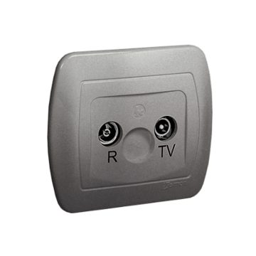 Gniazdo antenowe RTV końcowe separowane aluminiowy, metalizowany Simon Akord Kontakt-Simon AAK/26