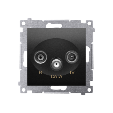 Gniazdo antenowe RTV-DATA czarny mat Simon54 Kontakt-Simon DAD.01/49